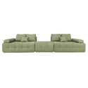 Sofa 4-Sitzer-aus Stoff mit Hocker und Kissen