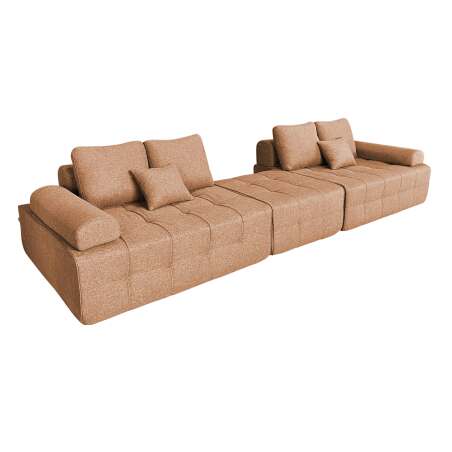 Sofa 4-Sitzer-aus Stoff mit Hocker und Kissen (2/7)