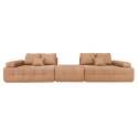 Sofa 4-Sitzer-aus Stoff mit Hocker und Kissen