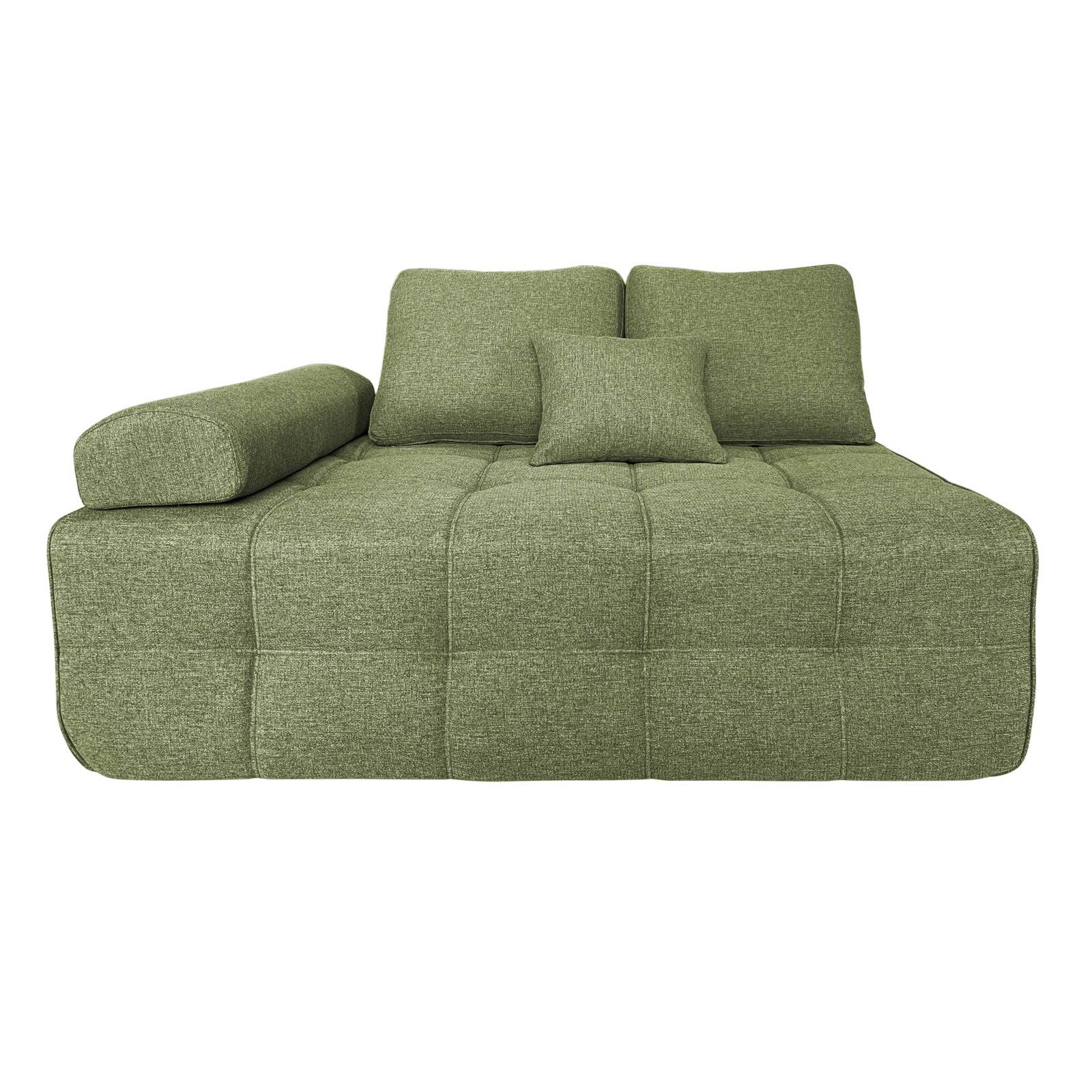 Sofa 4-Sitzer-aus Stoff mit Hocker und Kissen