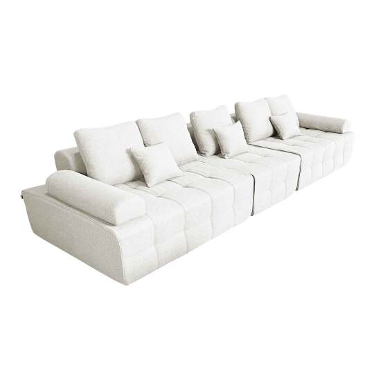 Modulares Sofa 5-Sitzer aus Stoff mit Kissen | Oviala