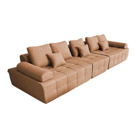 Modulares Sofa 5-Sitzer aus Stoff mit Kissen | Oviala
