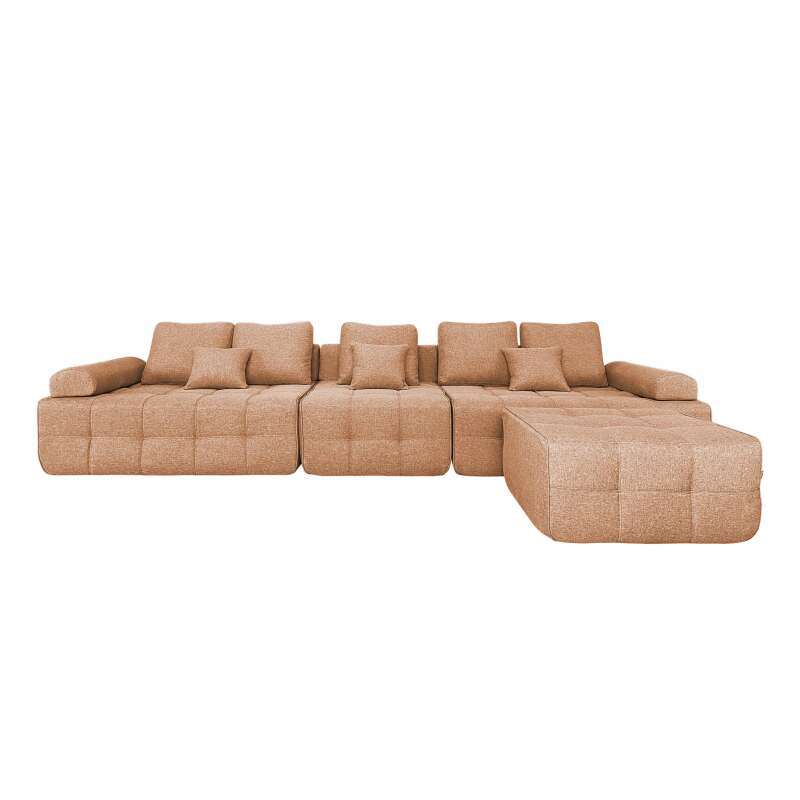 Sofa 5-Sitzer aus Stoff mit Hocker und Kissen (2/8)