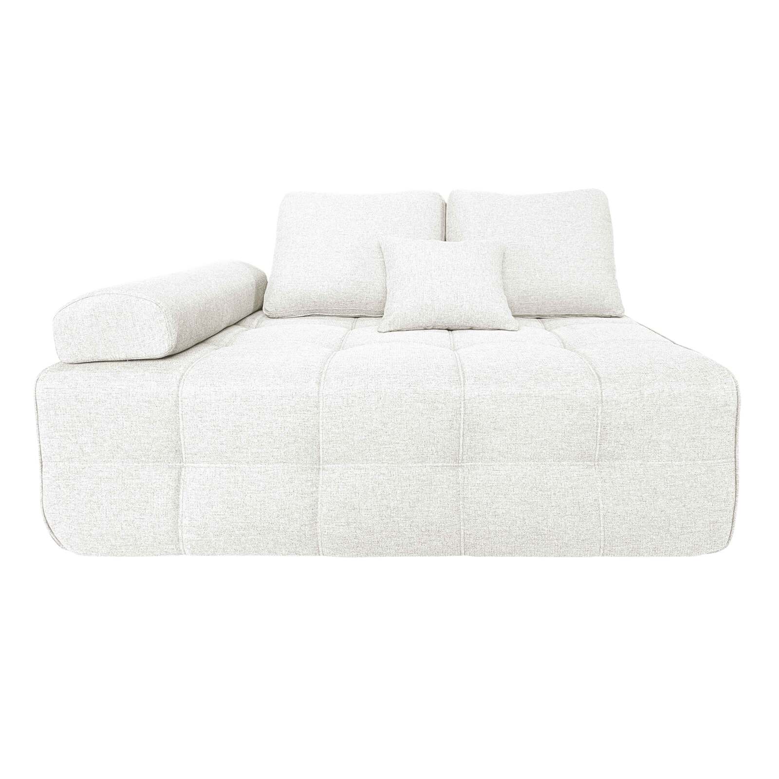 Sofa 5-Sitzer aus Stoff mit Hocker und Kissen