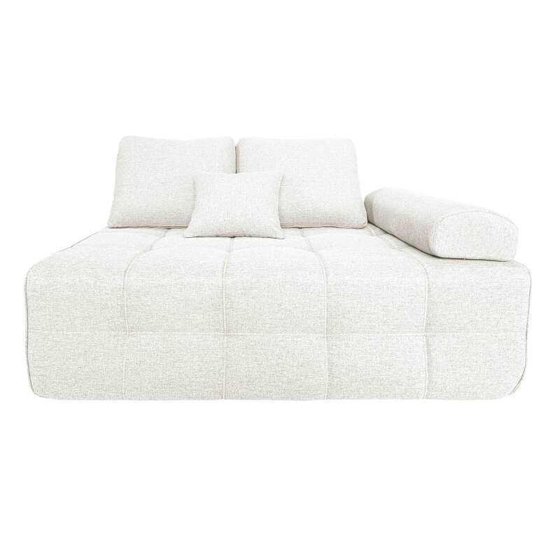 Sofa 5-Sitzer aus Stoff mit Hocker und Kissen