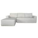Ecksofa 4-Sitzer aus geripptem stoff mit Chaiselongue links und Kissen