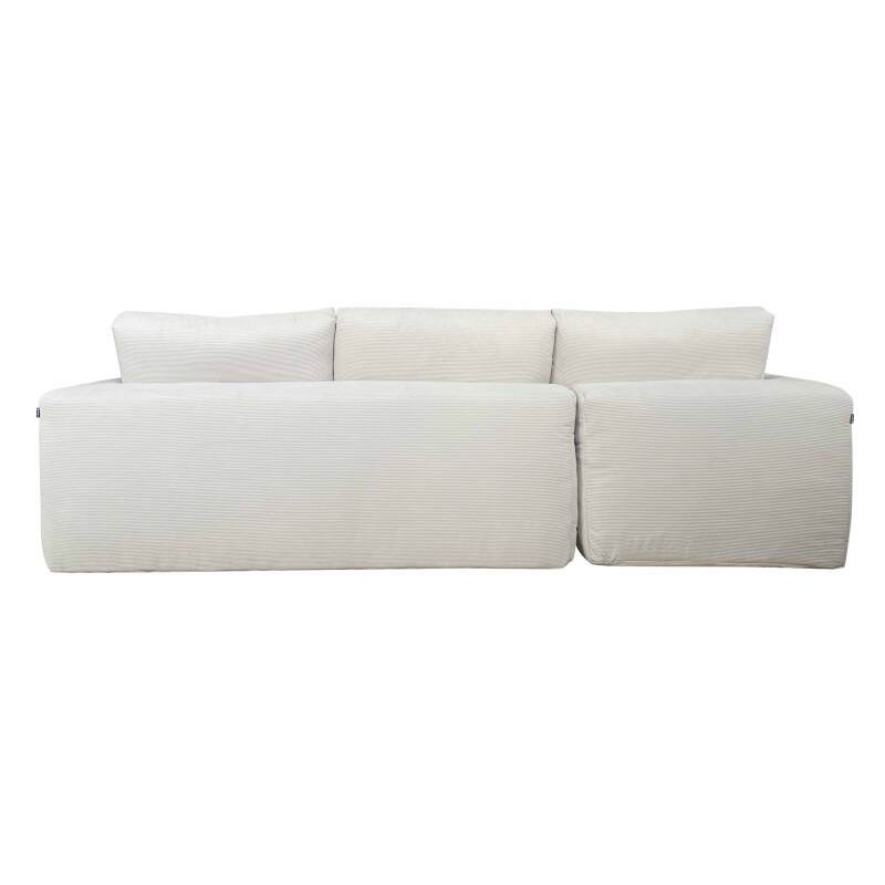 Ecksofa 4-Sitzer aus geripptem stoff mit Chaiselongue links und Kissen