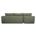 Ecksofa 4-Sitzer aus geripptem stoff mit Chaiselongue links und Kissen