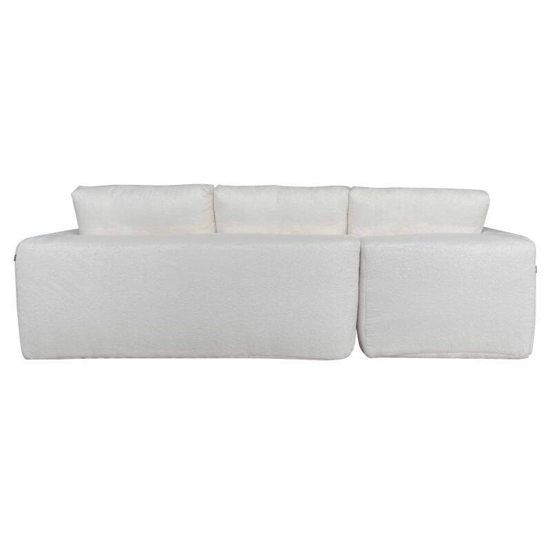 Ecksofa 4-Sitzer aus Frottee stoff mit Chaiselongue links und Kissen