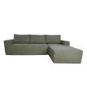Ecksofa 4-Sitzer aus Frottee stoff mit Chaiselongue rechts und Kissen