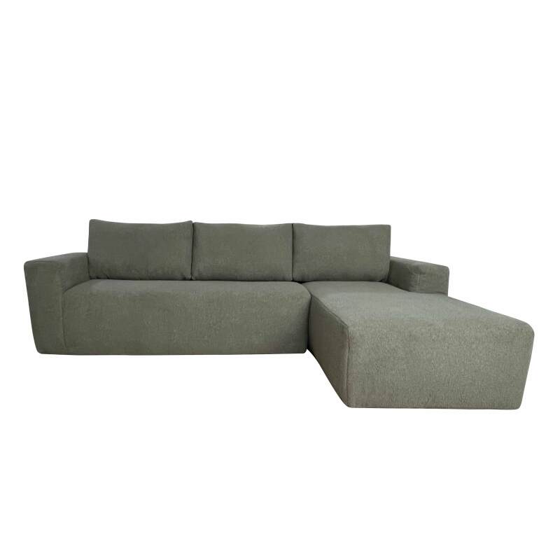 Ecksofa 4-Sitzer aus Frottee stoff mit Chaiselongue rechts und Kissen (2/4)