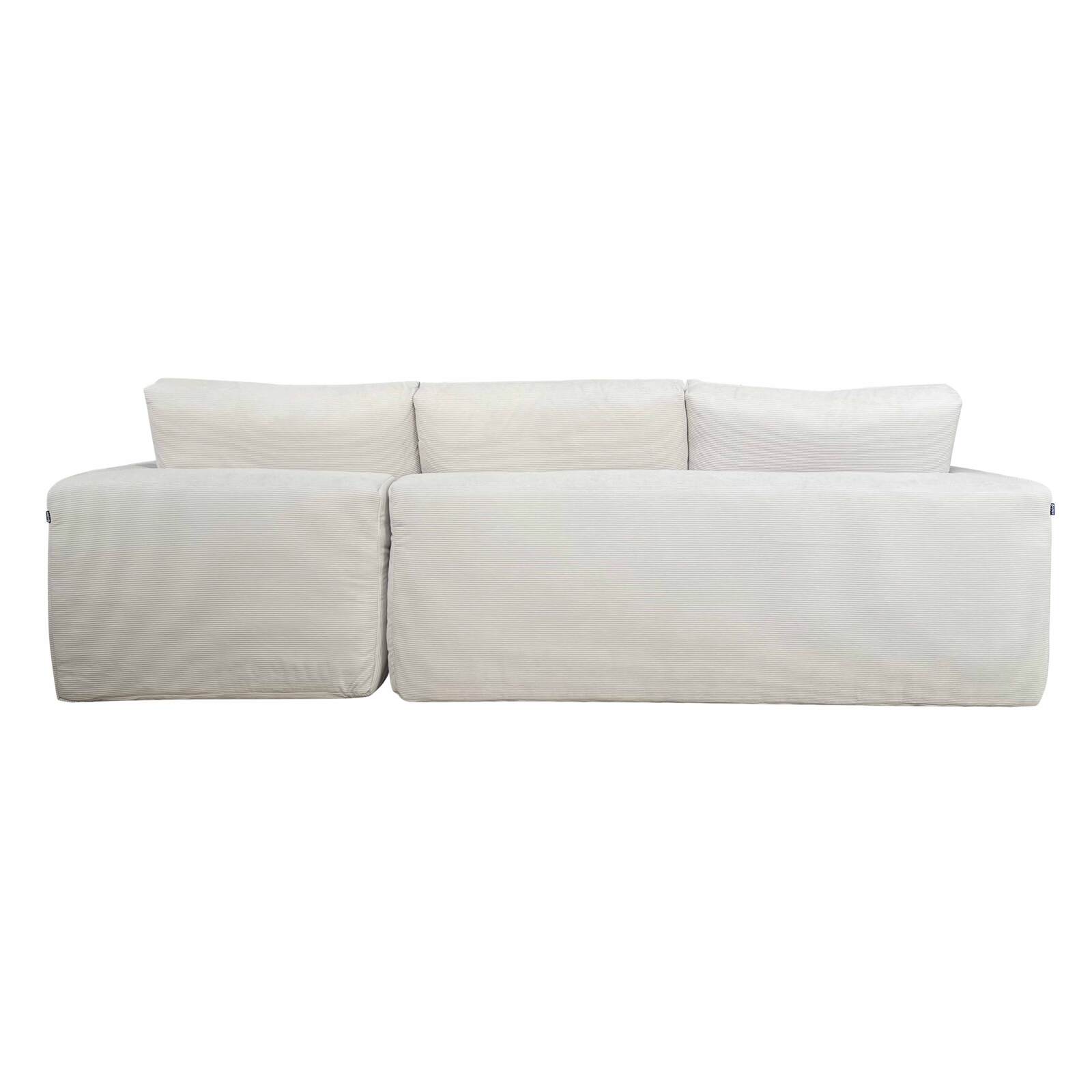 Ecksofa 4-Sitzer aus geripptem stoff mit Chaiselongue rechts und Kissen