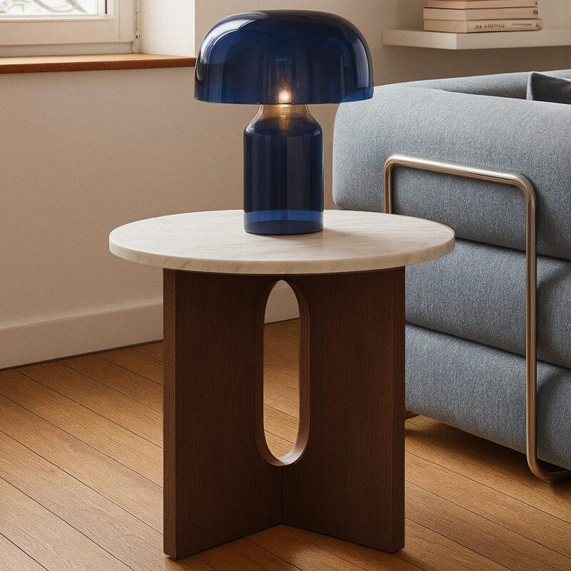 Couchtisch Runder in Marmoroptik Ø50 x 40 cm