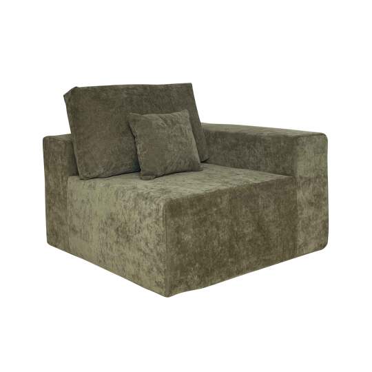 Linkes Modul 1-Sitzer- für Sofa aus Stoff mit Kissen