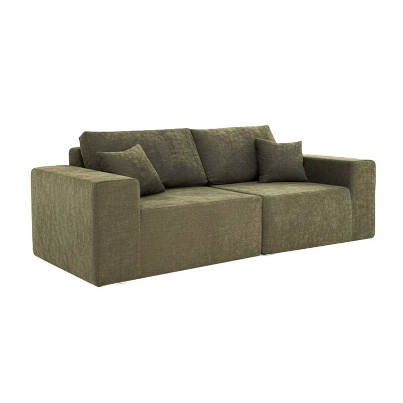 Sofa 2-Sitzer aus Stoff mit Kissen
