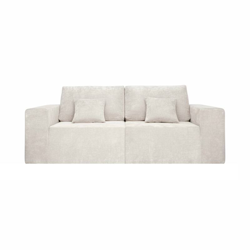 Sofa 2-Sitzer aus Stoff mit Kissen