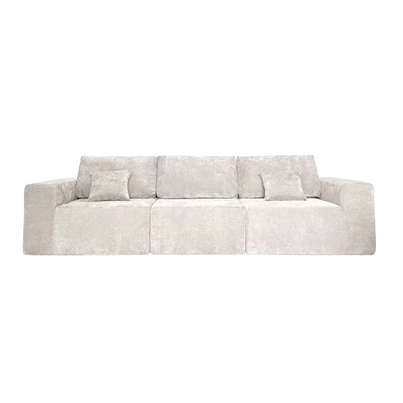 Sofa 3-Sitzer aus Stoff mit Kissen