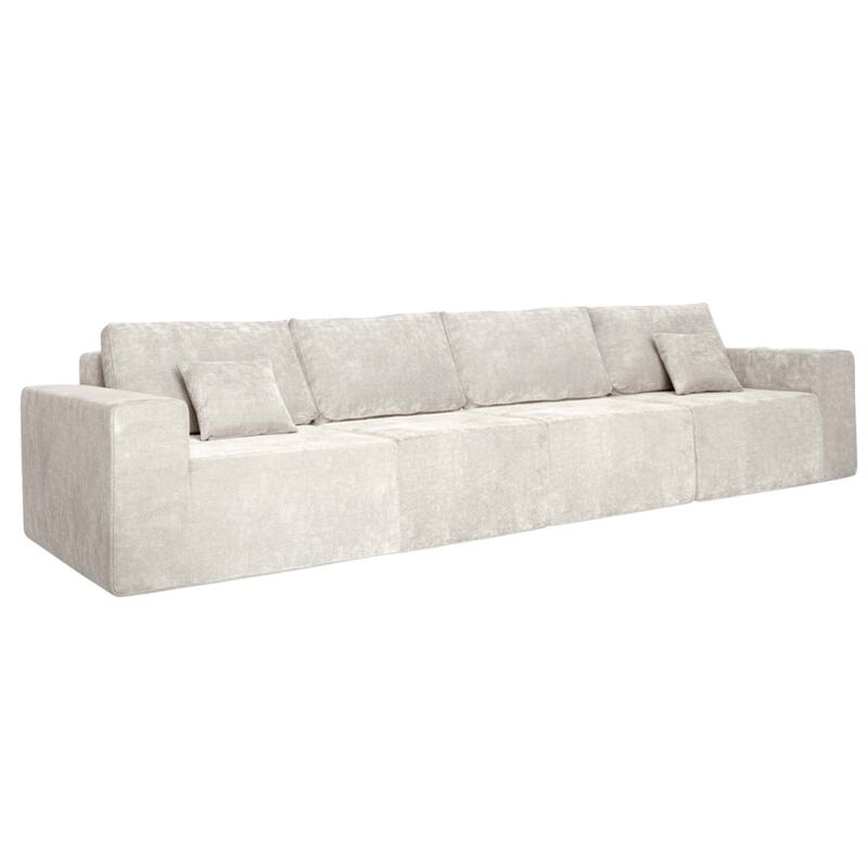 Sofa 4-Sitzer aus Stoff mit Kissen
