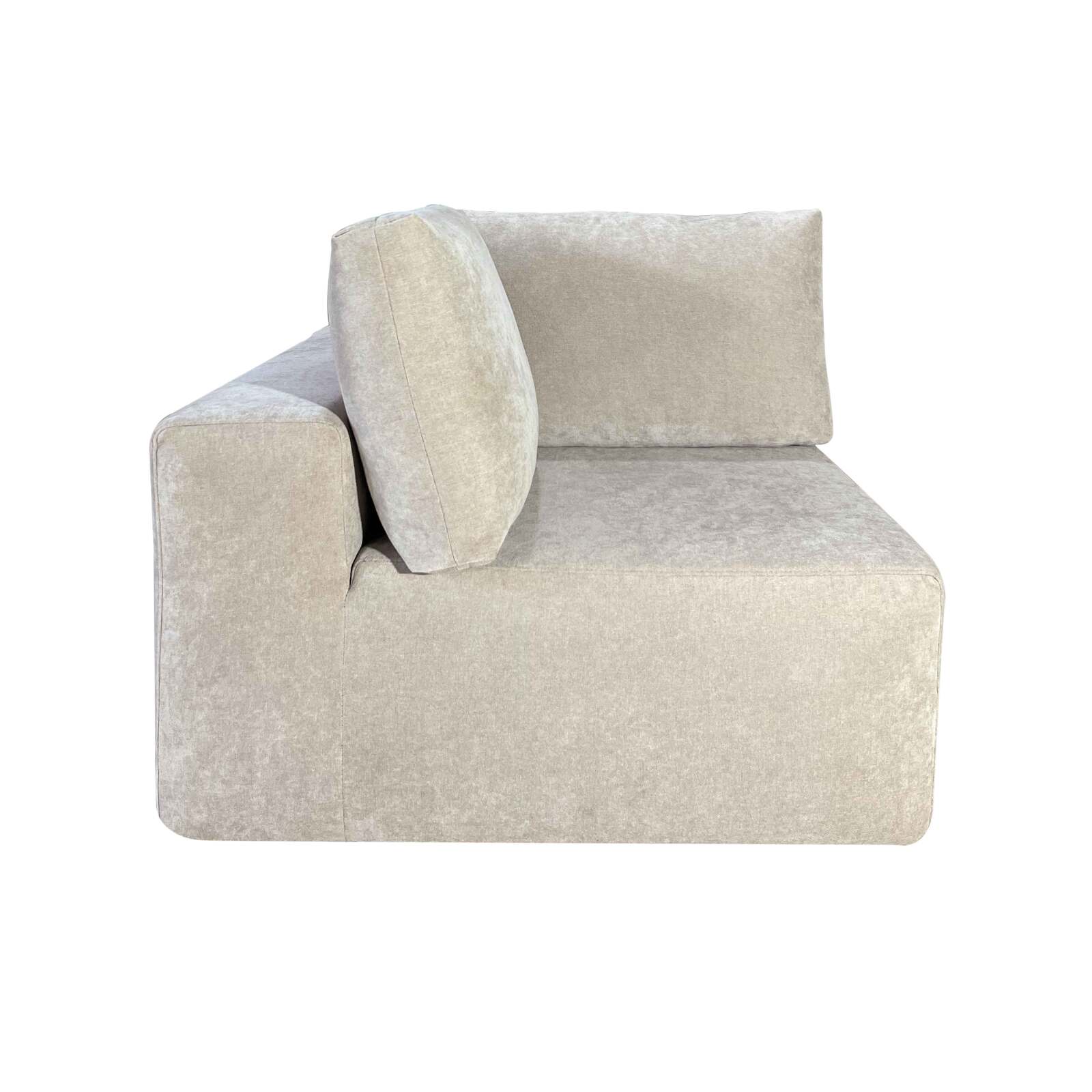 Ecksofa 5-Sitzer aus Stoff mit Chaiselongue und Kissen