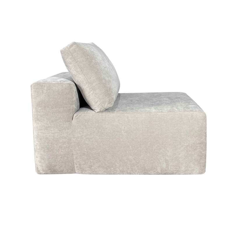 Ecksofa 5-Sitzer aus Stoff mit Chaiselongue und Kissen (4/9)