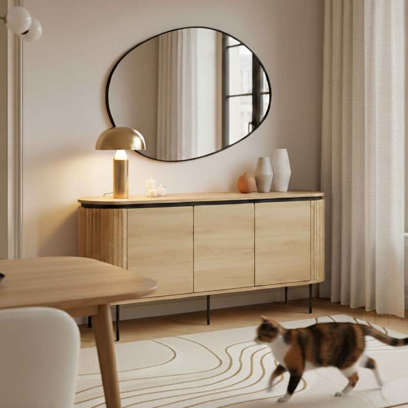 Sideboard in Holzoptik, 3 Türen, 160 cm (6/7)