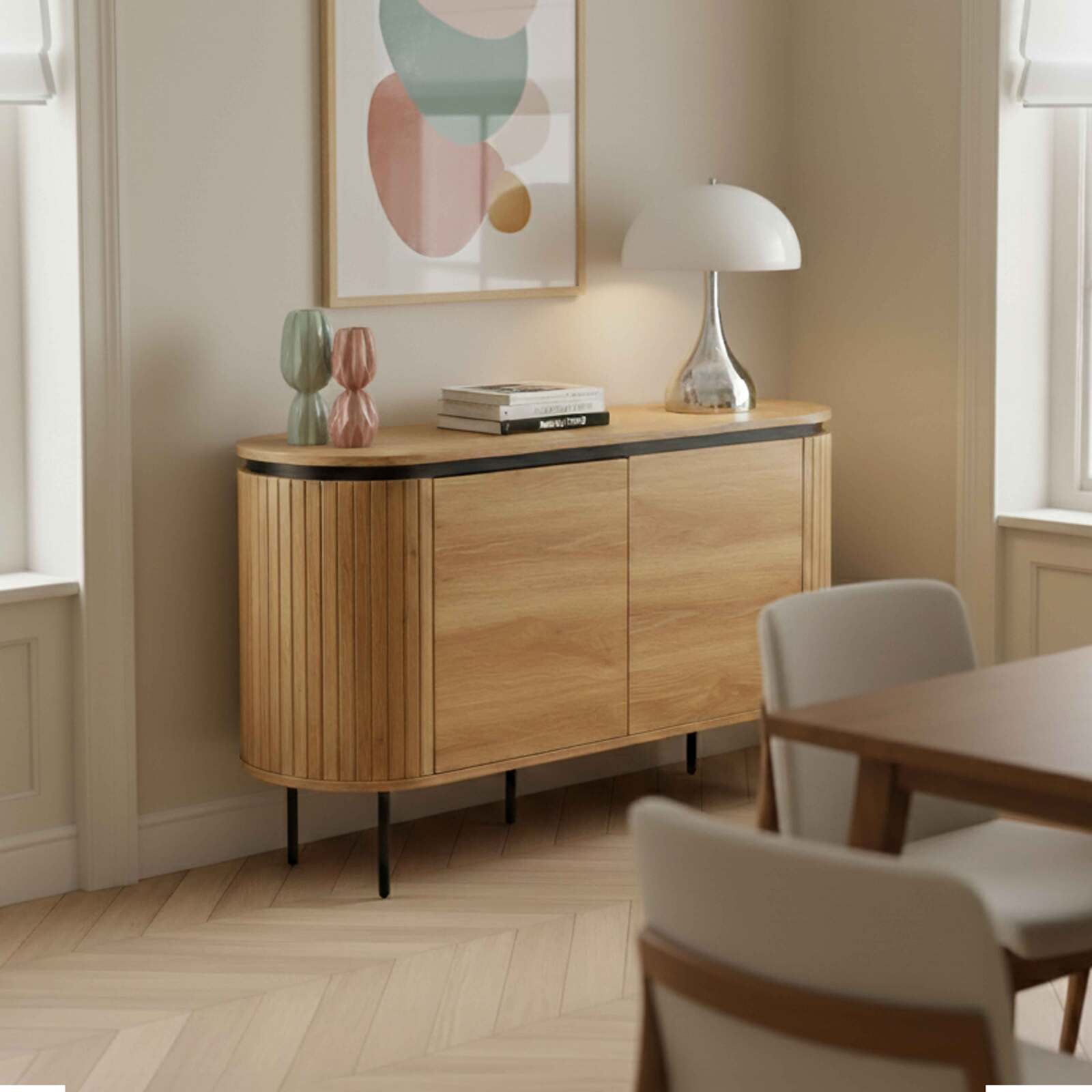 Sideboard in Holzoptik, 2 Türen, 120 cm