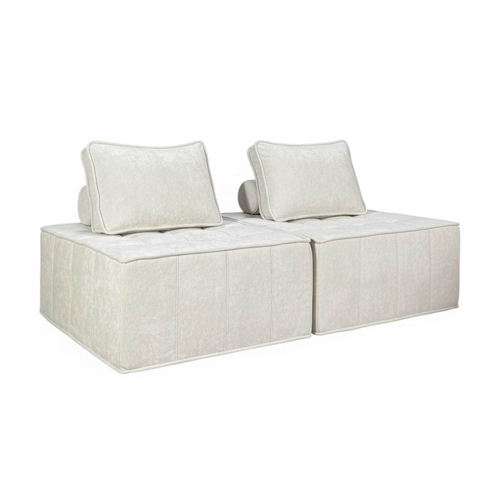 Modulares Sofa 2-Sitzer aus Stoff mit Kissen