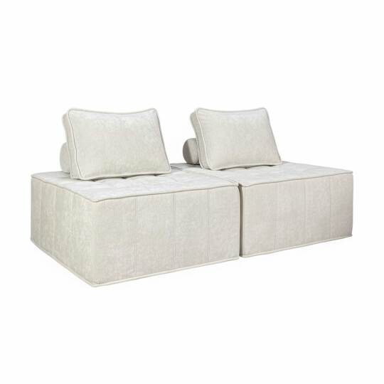 Modulares Sofa 2-Sitzer aus Stoff mit Kissen | Oviala
