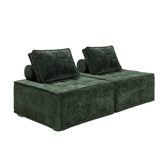 Modulares Sofa 2-Sitzer aus Stoff mit Kissen