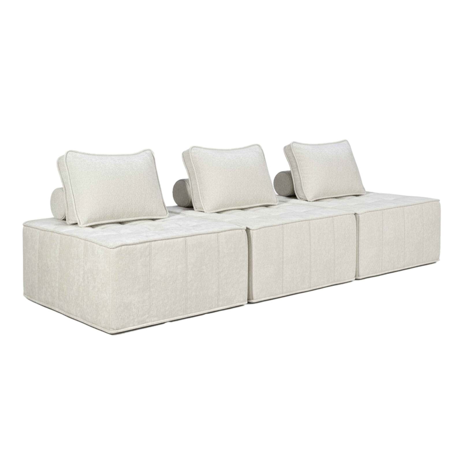 Modulares Sofa 3-Sitzer aus Stoff mit Kissen
