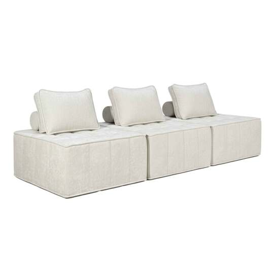 Modulares Sofa 3-Sitzer aus Stoff mit Kissen | Oviala
