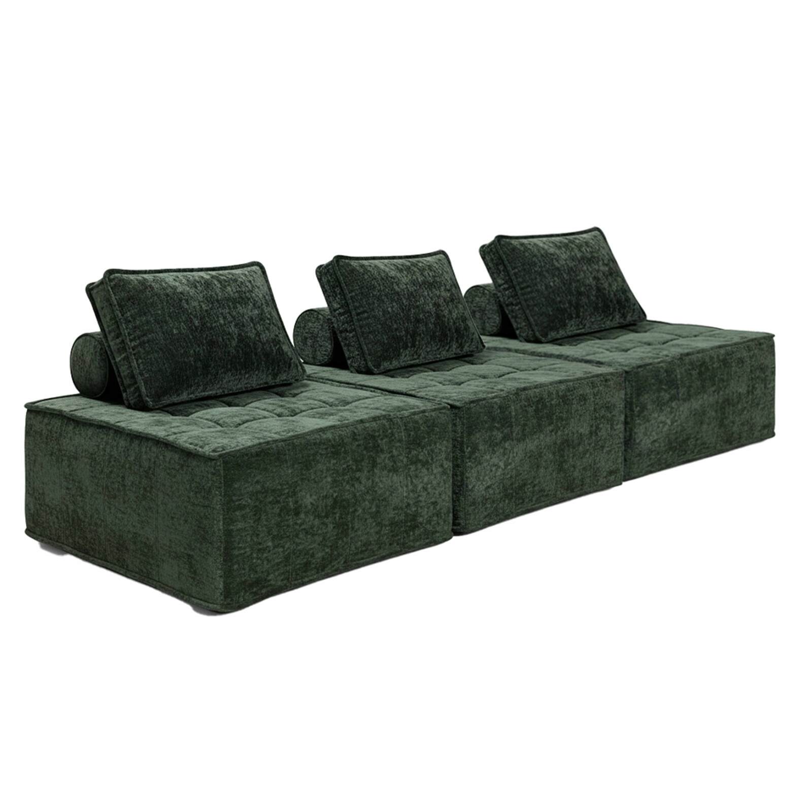 Modulares Sofa 3-Sitzer aus Stoff mit Kissen