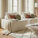 Modulares Sofa 2-Sitzer aus Stoff mit Kissen