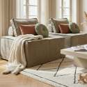 Modulares Sofa 2-Sitzer aus Stoff mit Kissen