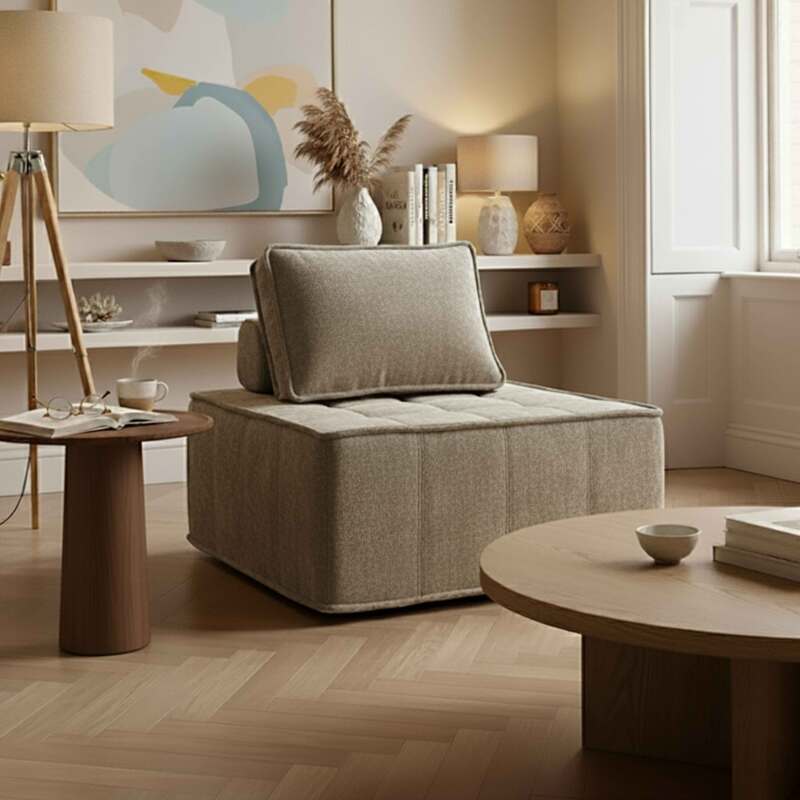 Sessel aus Stoff für modulares Sofa mit Kissen