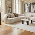 Sofa 3-Sitzer aus Stoff und FSC®-Holz beige Design