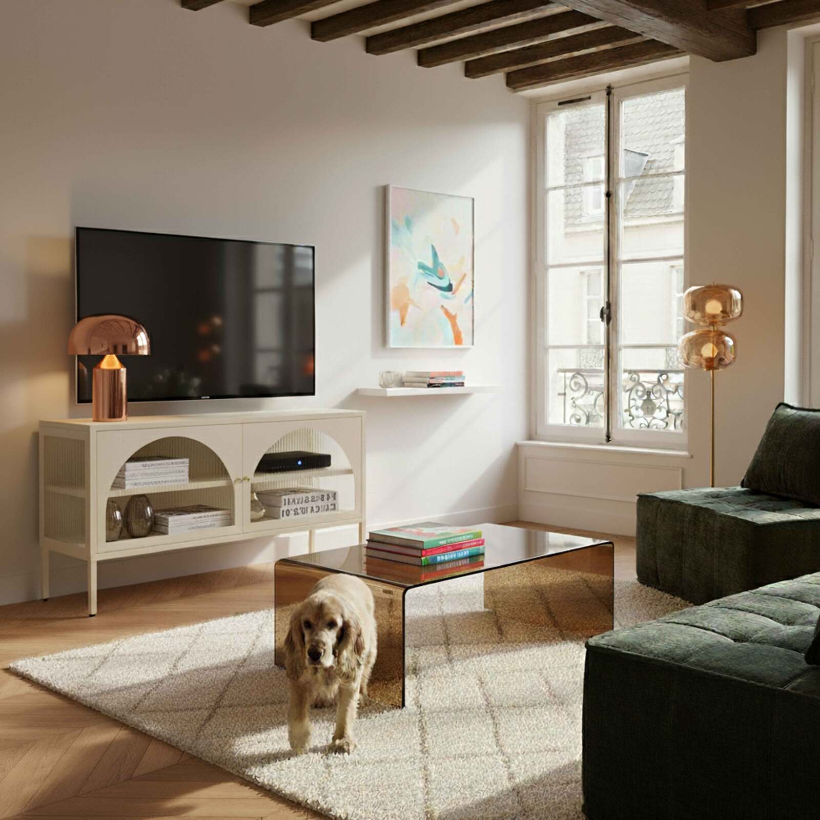 Lowboard aus Metall, 115 cm, moderner Stil