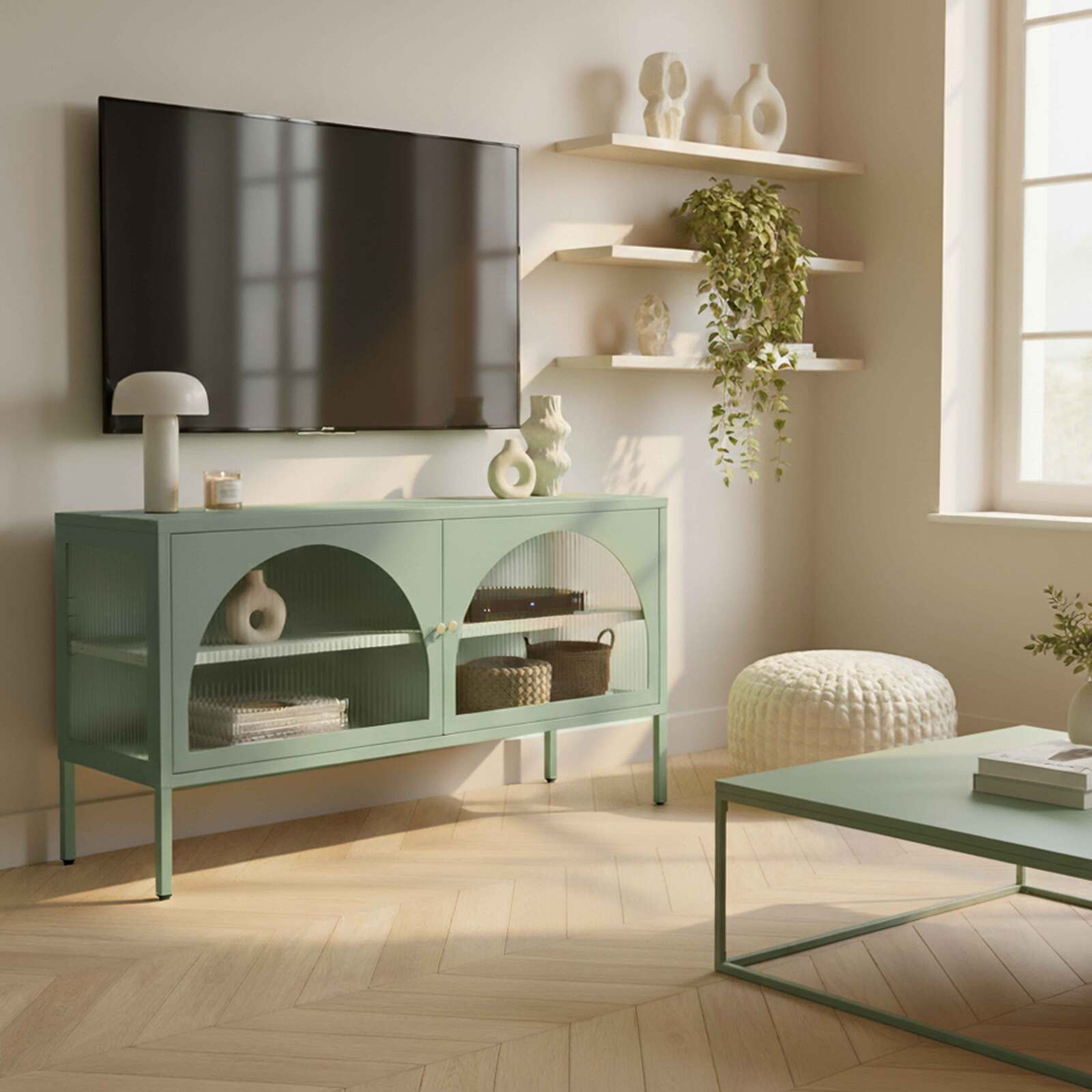 Lowboard aus Metall, 115 cm, moderner Stil