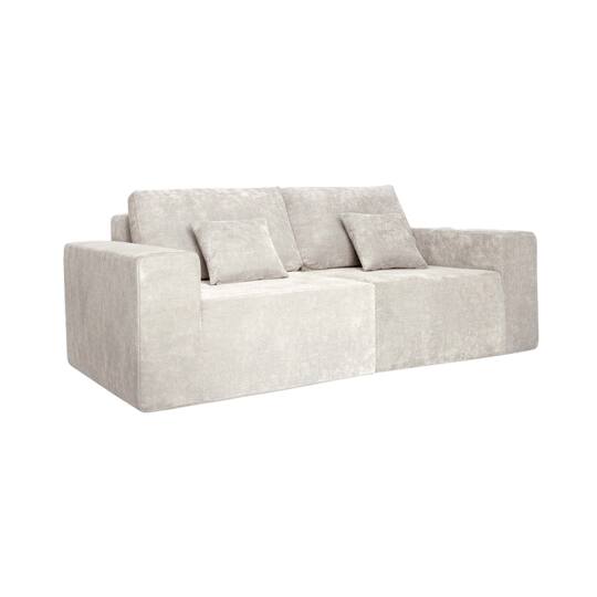 Sofa 2-Sitzer aus Stoff mit Kissen | Oviala