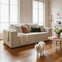 Modulares Sofa 2-Sitzer aus Stoff mit Kissen