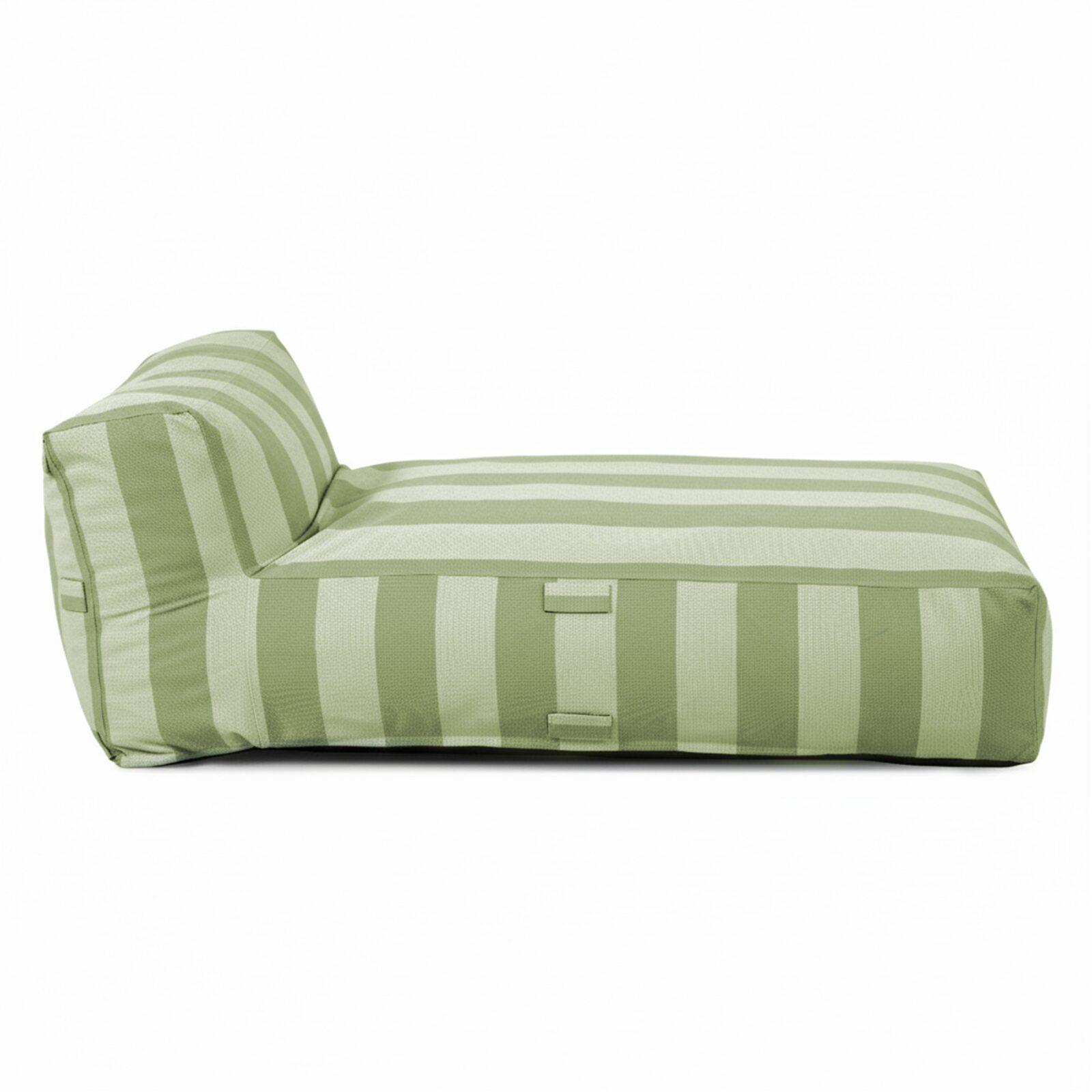 Chaiselongue im gestreiften Design für ein modulares Outdoor-Sofa