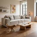 Modulares Sofa 3-Sitzer aus Stoff mit Kissen