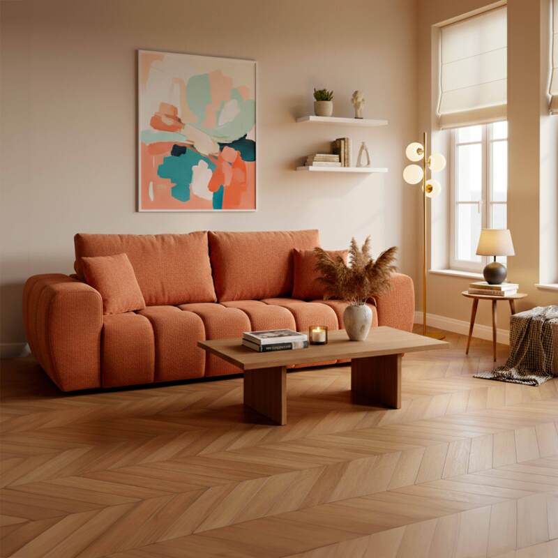 Sofa 3-Sitzer aus Stoff mit Kissen (2/9)