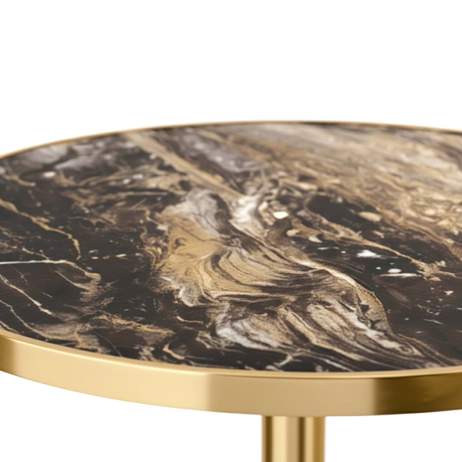 Tischplatte aus Sperrholz mit Laminatbeschichtung und Aluminiumkanten ⌀60 cm