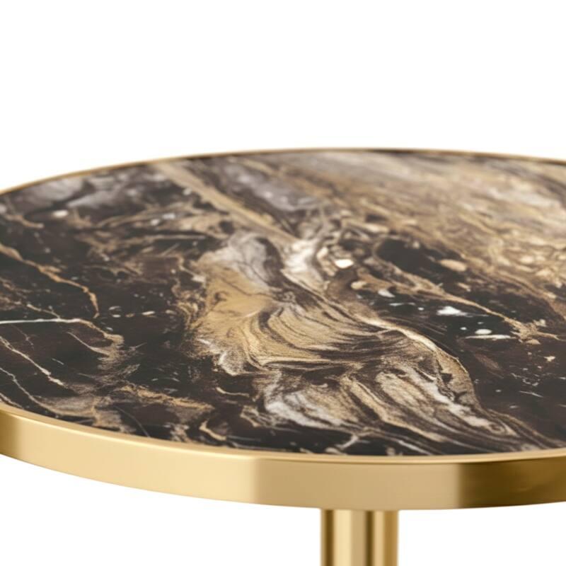 Tischplatte aus Sperrholz mit Laminatbeschichtung und Aluminiumkanten ⌀60 cm (3/7)