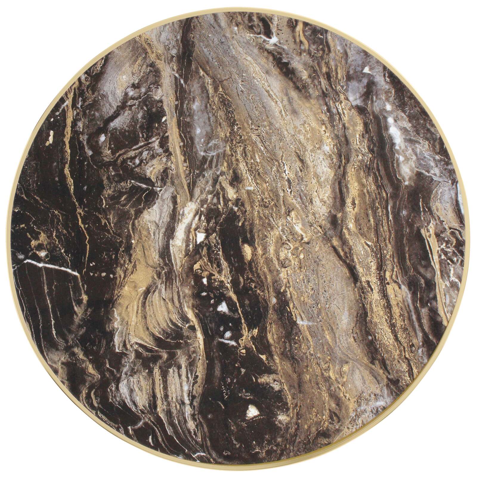 Tischplatte aus Sperrholz mit Laminatbeschichtung und Aluminiumkanten ⌀60 cm