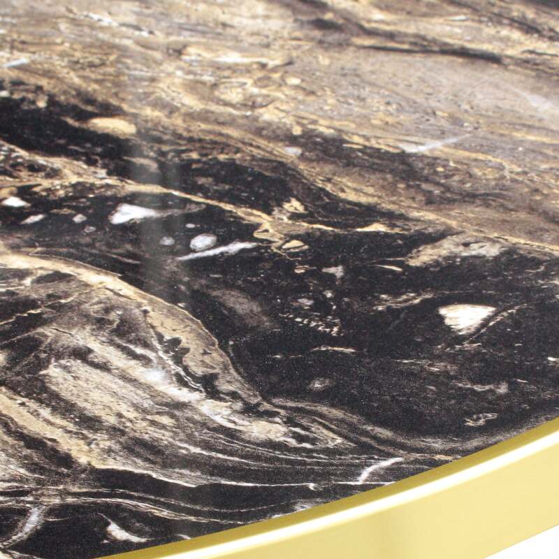 Tischplatte aus Sperrholz mit Laminatbeschichtung und Aluminiumkanten ⌀60 cm (6/7)