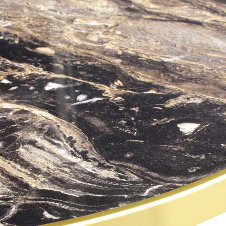 Tischplatte aus Sperrholz mit Laminatbeschichtung und Aluminiumkanten ⌀60 cm (6/7)