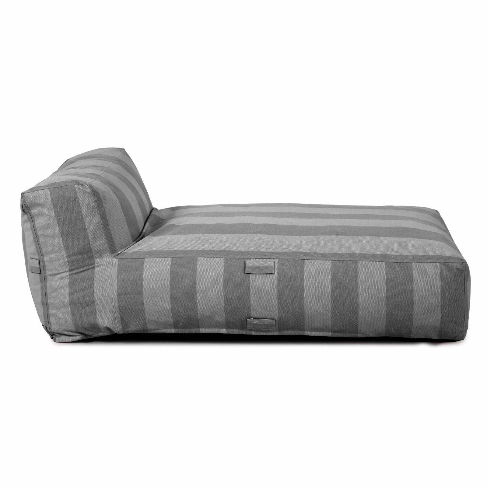 Chaiselongue im gestreiften Design für ein modulares Outdoor-Sofa