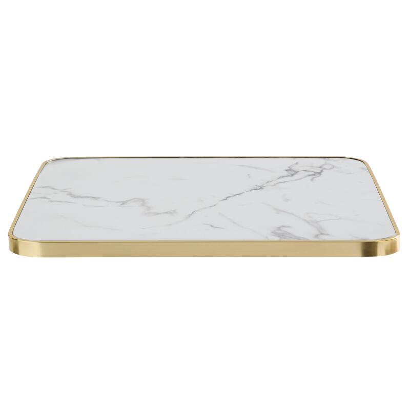 Tischplatte aus Sperrholz mit Laminatbeschichtung 70x70 cm mit Aluminiumkanten